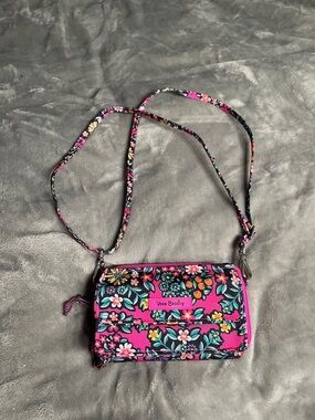 Vera Bradley Pink Floral Crossbody Wallet Purse